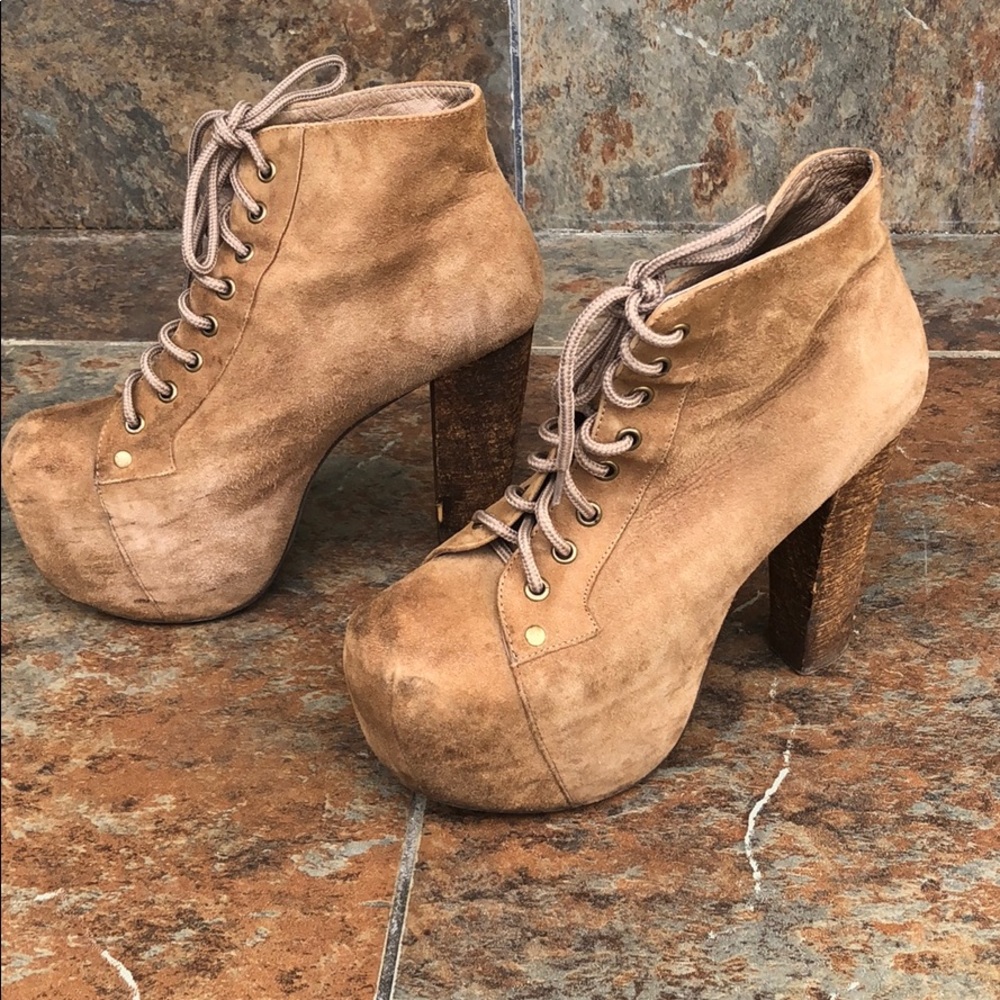 Authentic Jeffrey Campbell suede taupe lites 7
